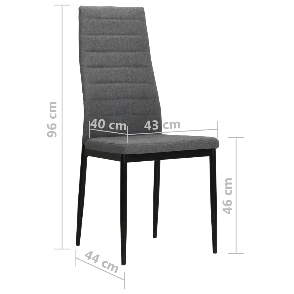 vidaXL Chaises de salle à manger 4 pcs Tissu Gris clair