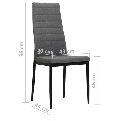 vidaXL Chaises de salle à manger 4 pcs Tissu Gris clair