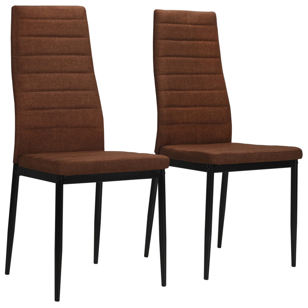 vidaXL Chaises de salle à manger 2 pcs Tissu marron