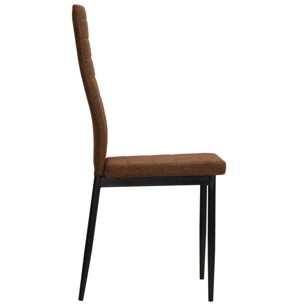 vidaXL Chaises de salle à manger 2 pcs Tissu marron