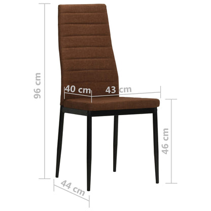 vidaXL Chaises de salle à manger 2 pcs Tissu marron
