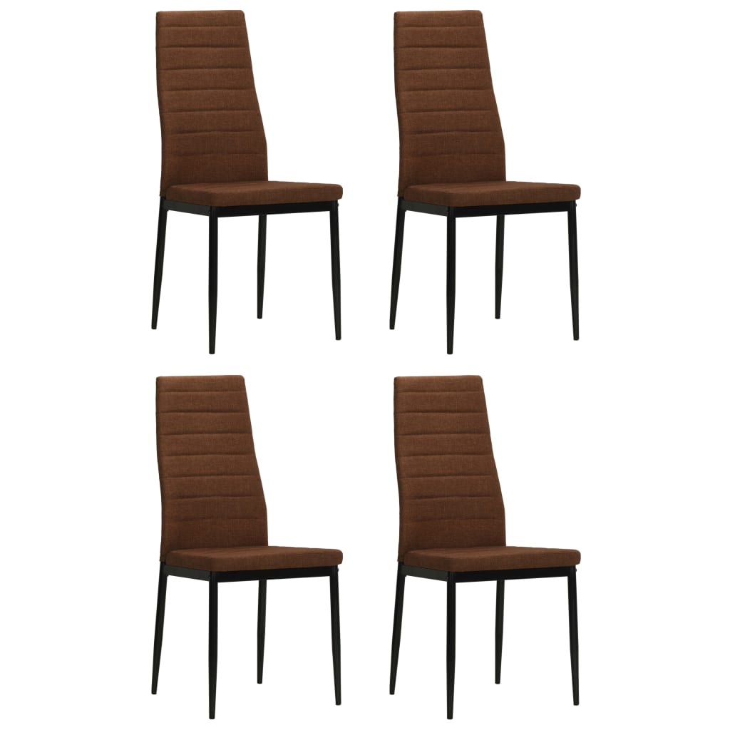 vidaXL Chaises de salle à manger 4 pcs Marron Tissu