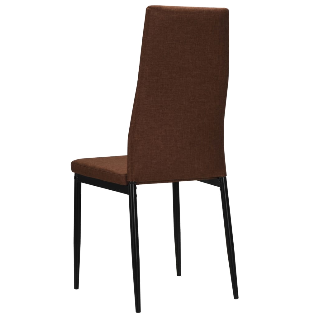 vidaXL Chaises de salle à manger 4 pcs Marron Tissu
