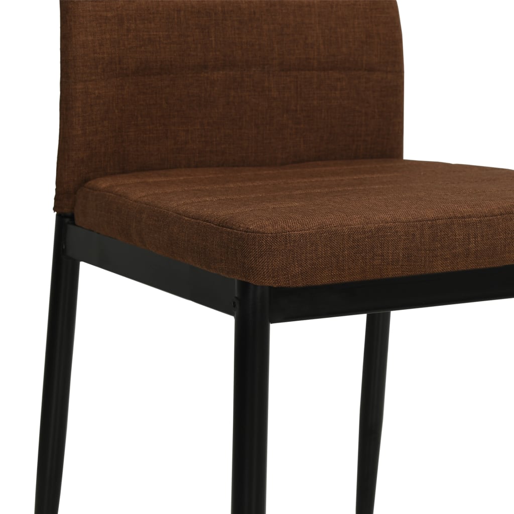 vidaXL Chaises de salle à manger 4 pcs Marron Tissu