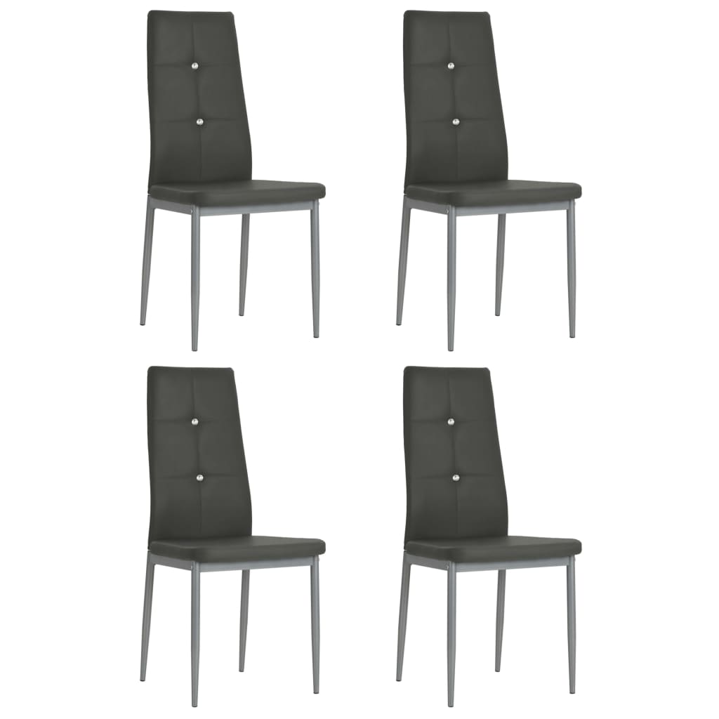 vidaXL Chaises de salle à manger 4 pcs Similicuir gris