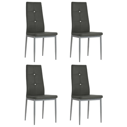 vidaXL Chaises de salle à manger 4 pcs Similicuir gris