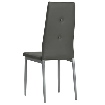 vidaXL Chaises de salle à manger 4 pcs Similicuir gris