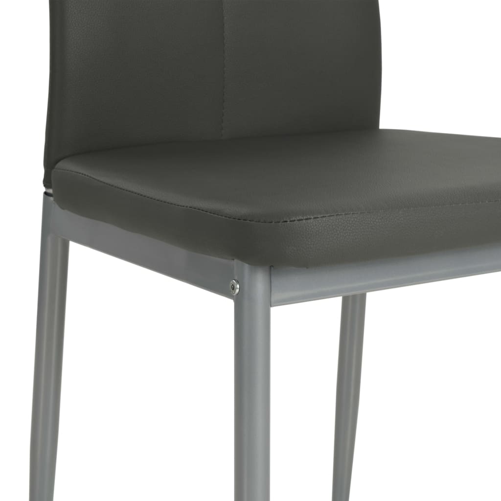 vidaXL Chaises de salle à manger 4 pcs Similicuir gris