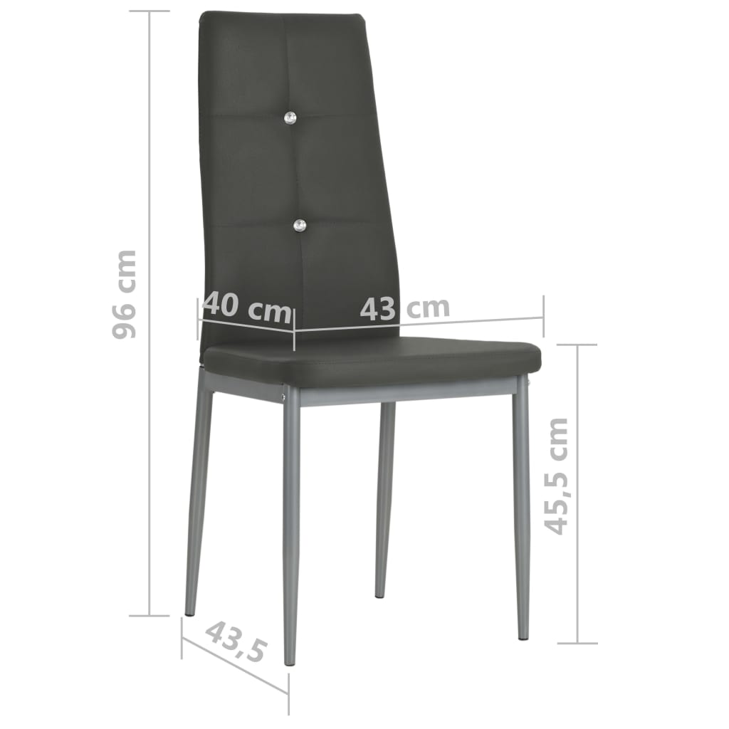 vidaXL Chaises de salle à manger 4 pcs Similicuir gris