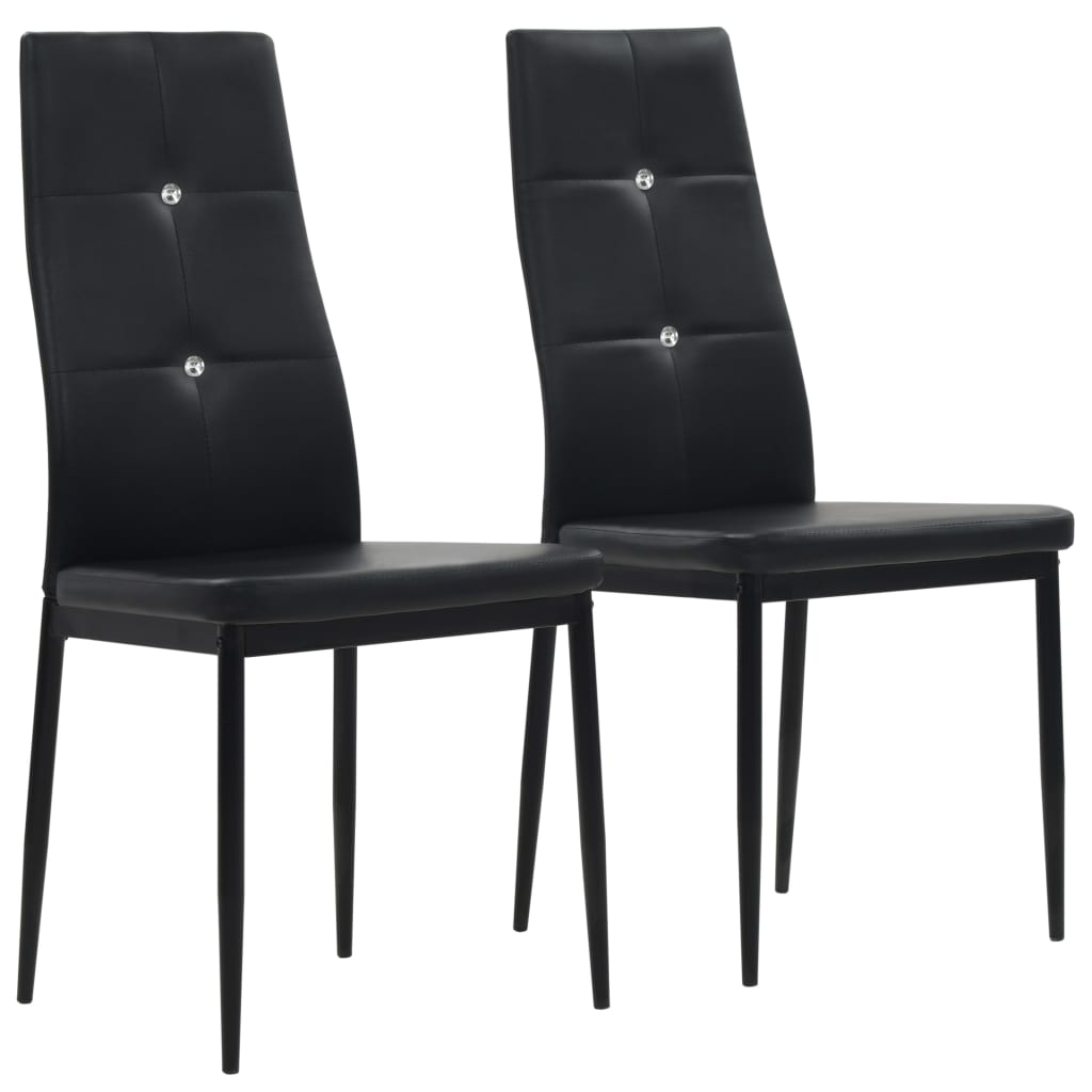 vidaXL Chaises de salle à manger 2 pcs Similicuir Noir