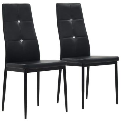vidaXL Chaises de salle à manger 2 pcs Similicuir Noir