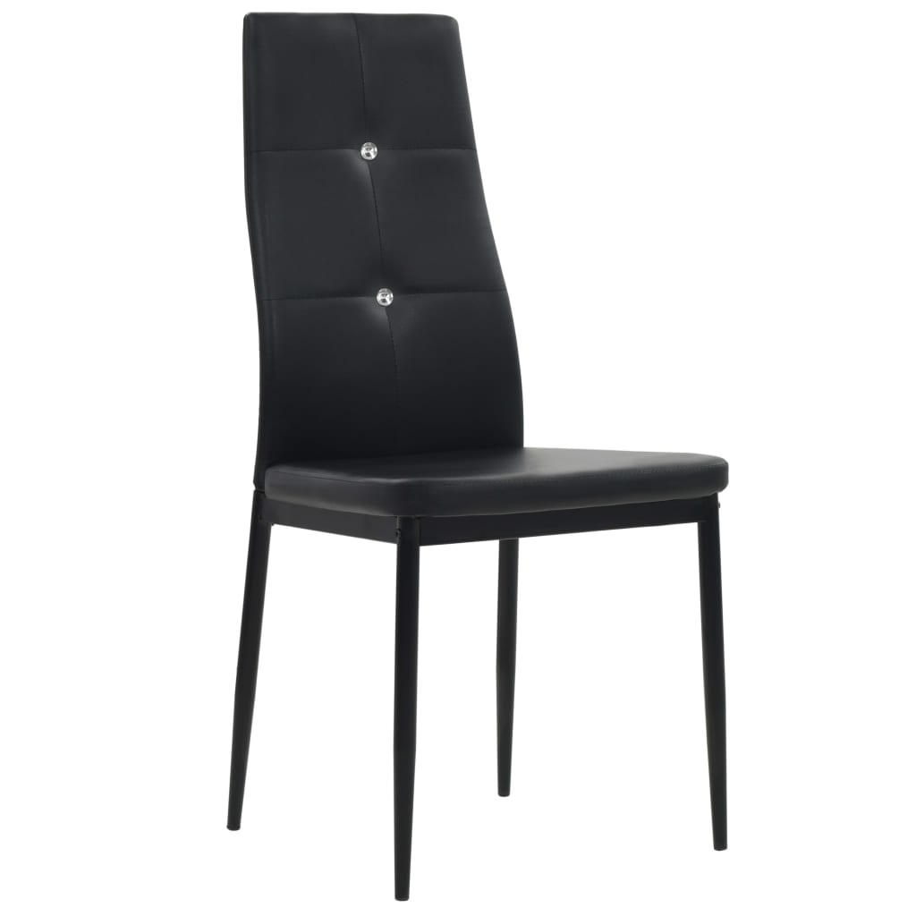 vidaXL Chaises de salle à manger 2 pcs Similicuir Noir