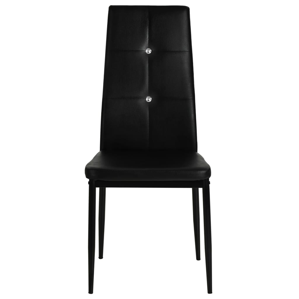 vidaXL Chaises de salle à manger 2 pcs Similicuir Noir