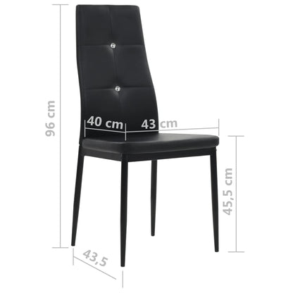 vidaXL Chaises de salle à manger 2 pcs Similicuir Noir