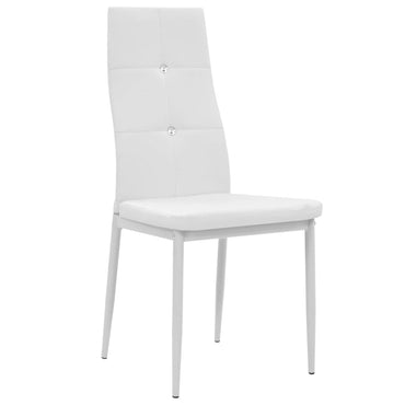 vidaXL Esszimmerstühle 2 Stk. Weiß Kunstleder