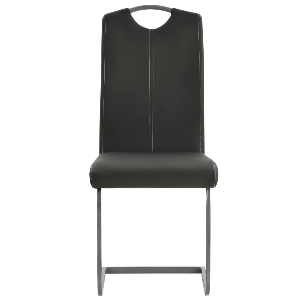 vidaXL Freischwinger 4 Stk. Grau Kunstleder