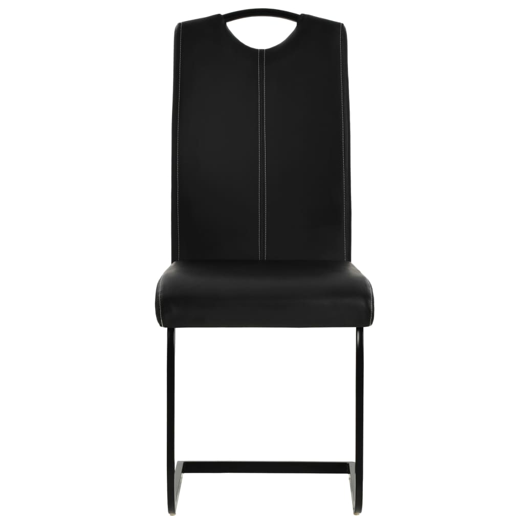 vidaXL Freischwinger 2 Stk. Schwarz Kunstleder
