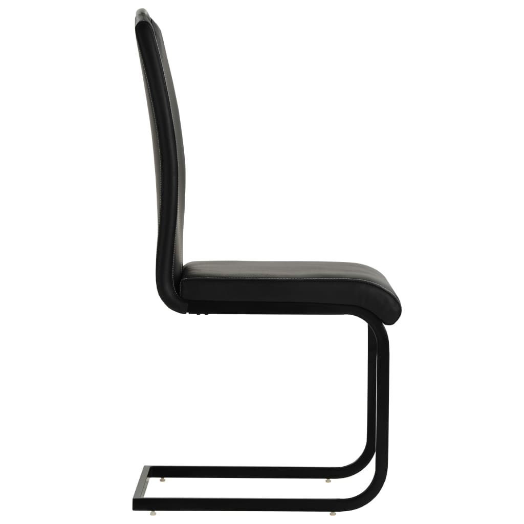 vidaXL Freischwinger 2 Stk. Schwarz Kunstleder