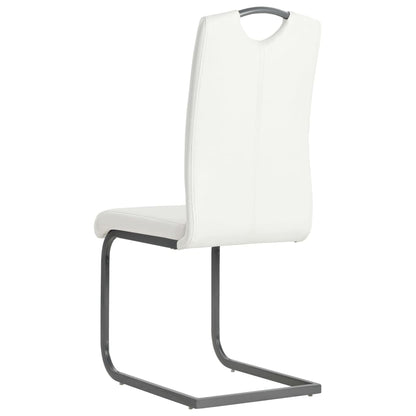 vidaXL Freischwinger 2 Stk. Weiß Kunstleder