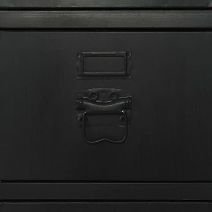 vidaXL Bureau piédestal simple bois massif et acier 100x50x76 cm