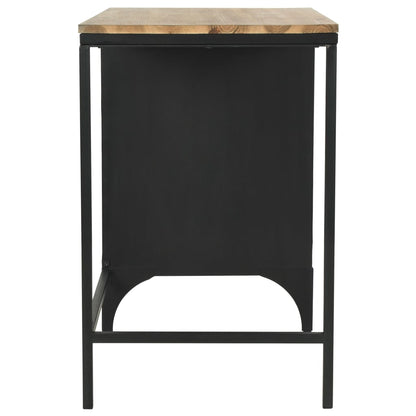 vidaXL Bureau piédestal simple bois massif et acier 100x50x76 cm