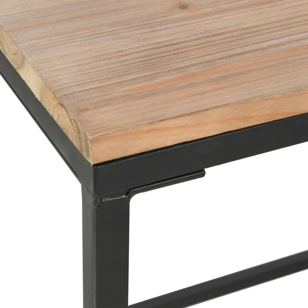 vidaXL Bureau piédestal simple bois massif et acier 100x50x76 cm