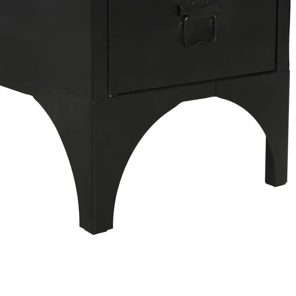 vidaXL Bureau piédestal simple bois massif et acier 100x50x76 cm