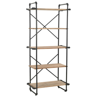 vidaXL Bücherregal Massivholz Tanne und Stahl 80x42x180 cm