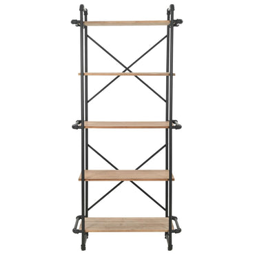 vidaXL Bücherregal Massivholz Tanne und Stahl 80x42x180 cm