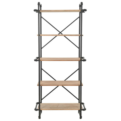 vidaXL Bücherregal Massivholz Tanne und Stahl 80x42x180 cm