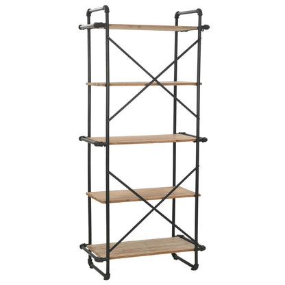 vidaXL Bücherregal Massivholz Tanne und Stahl 80x42x180 cm