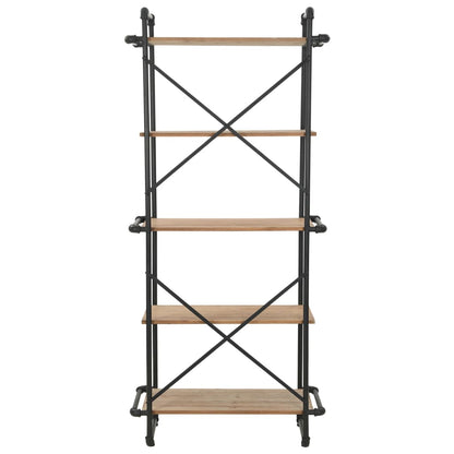 vidaXL Bücherregal Massivholz Tanne und Stahl 80x42x180 cm