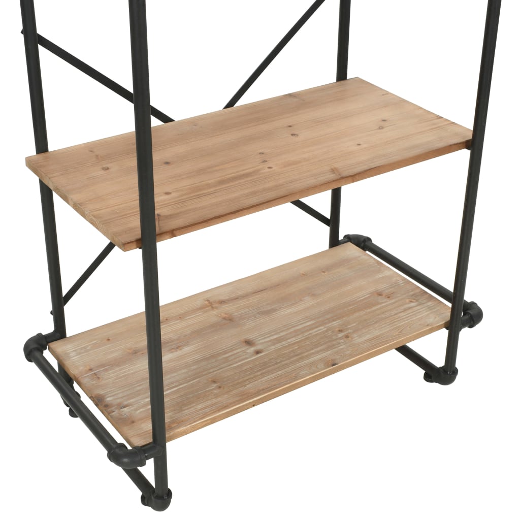 vidaXL Bücherregal Massivholz Tanne und Stahl 80x42x180 cm