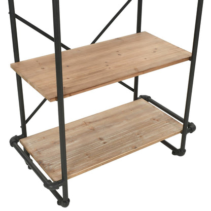 vidaXL Bücherregal Massivholz Tanne und Stahl 80x42x180 cm