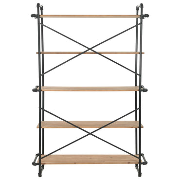 vidaXL Bücherregal Massivholz Tanne und Stahl 120x42x180 cm