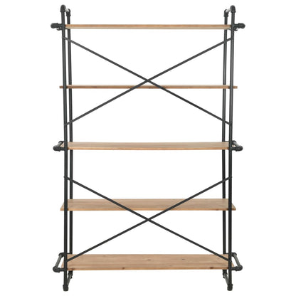 vidaXL Bücherregal Massivholz Tanne und Stahl 120x42x180 cm