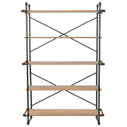 vidaXL Bücherregal Massivholz Tanne und Stahl 120x42x180 cm