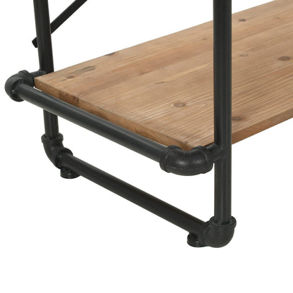 vidaXL Bücherregal Massivholz Tanne und Stahl 120x42x180 cm