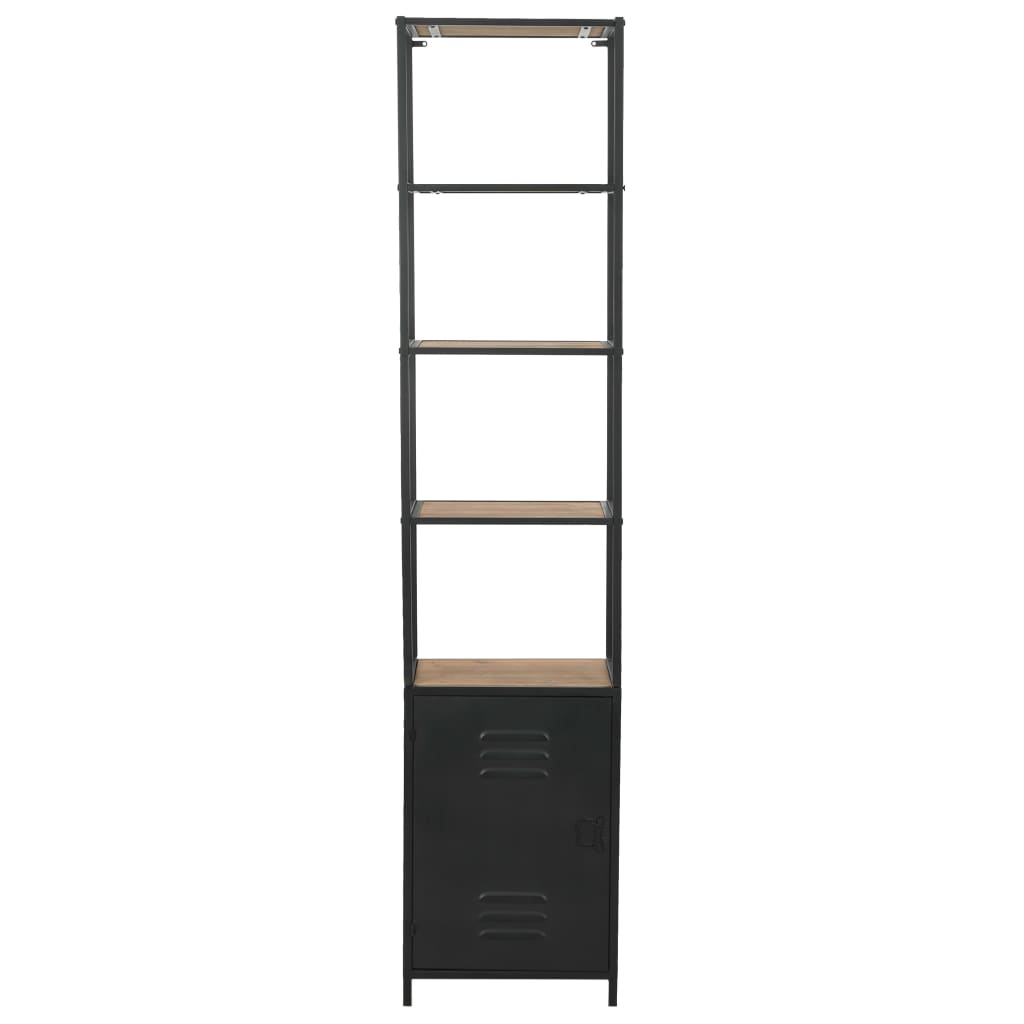 vidaXL Bücherregal Massivholz Tanne und Stahl 40,5x32,5x180 cm