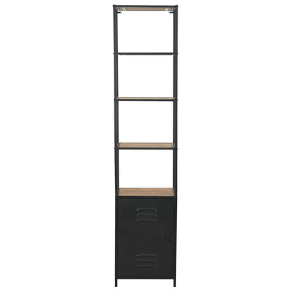 vidaXL Bücherregal Massivholz Tanne und Stahl 40,5x32,5x180 cm