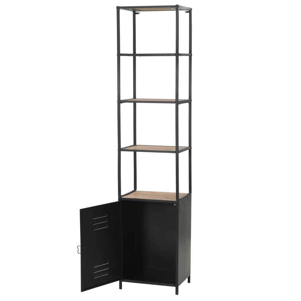 vidaXL Bücherregal Massivholz Tanne und Stahl 40,5x32,5x180 cm