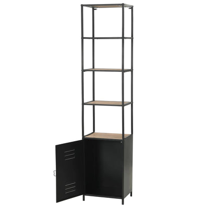 vidaXL Bücherregal Massivholz Tanne und Stahl 40,5x32,5x180 cm