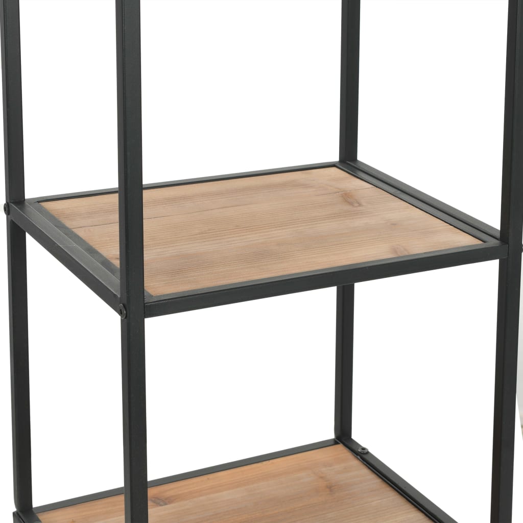 vidaXL Bücherregal Massivholz Tanne und Stahl 40,5x32,5x180 cm