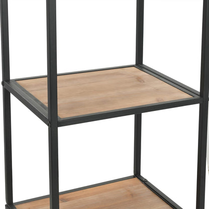 vidaXL Bücherregal Massivholz Tanne und Stahl 40,5x32,5x180 cm