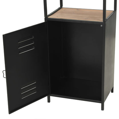 vidaXL Bücherregal Massivholz Tanne und Stahl 40,5x32,5x180 cm