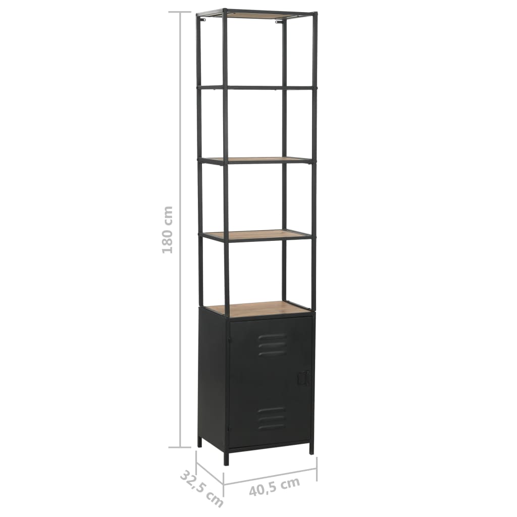 vidaXL Bücherregal Massivholz Tanne und Stahl 40,5x32,5x180 cm