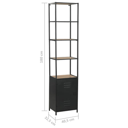 vidaXL Bücherregal Massivholz Tanne und Stahl 40,5x32,5x180 cm