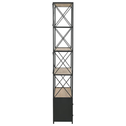 vidaXL Bücherregal Massivholz Tanne und Stahl 80x32,5x180 cm