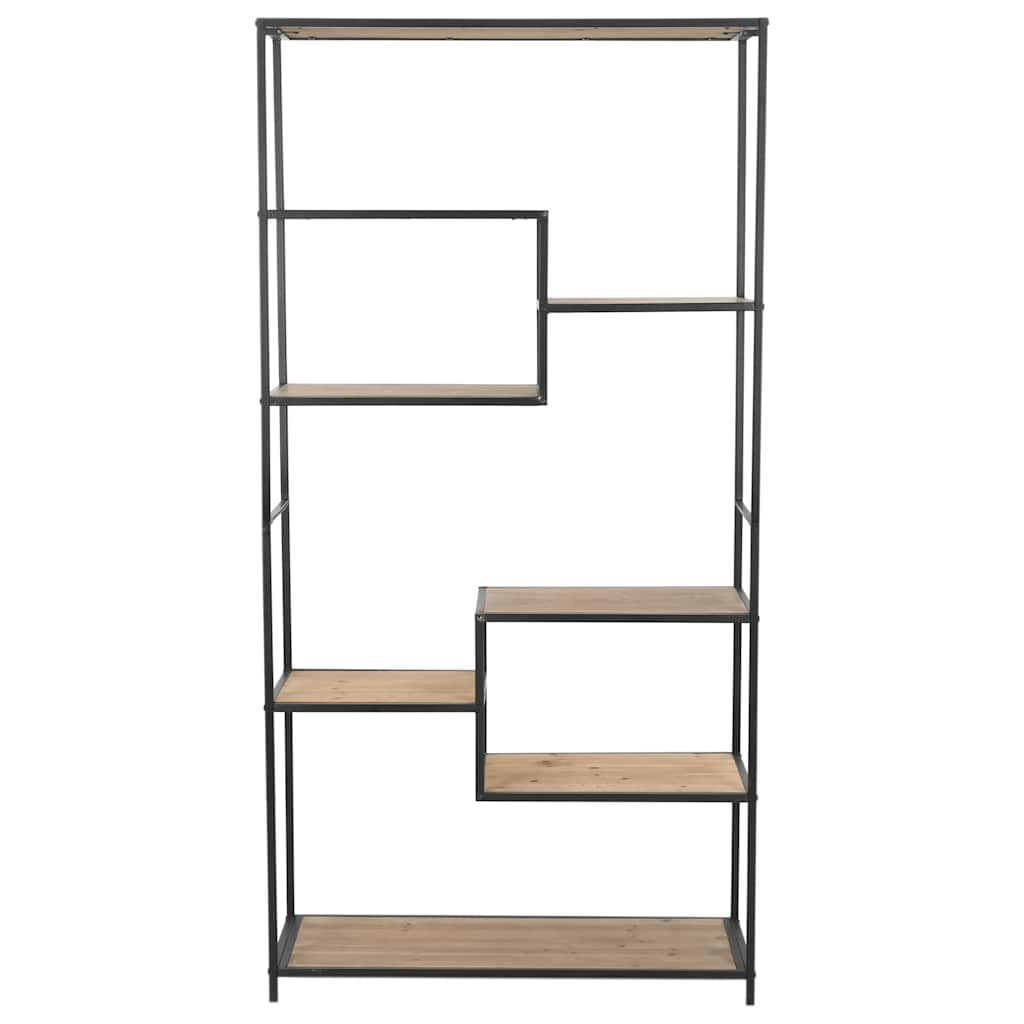 vidaXL Bücherregal Massivholz Tanne und Stahl 90,5x35x180 cm