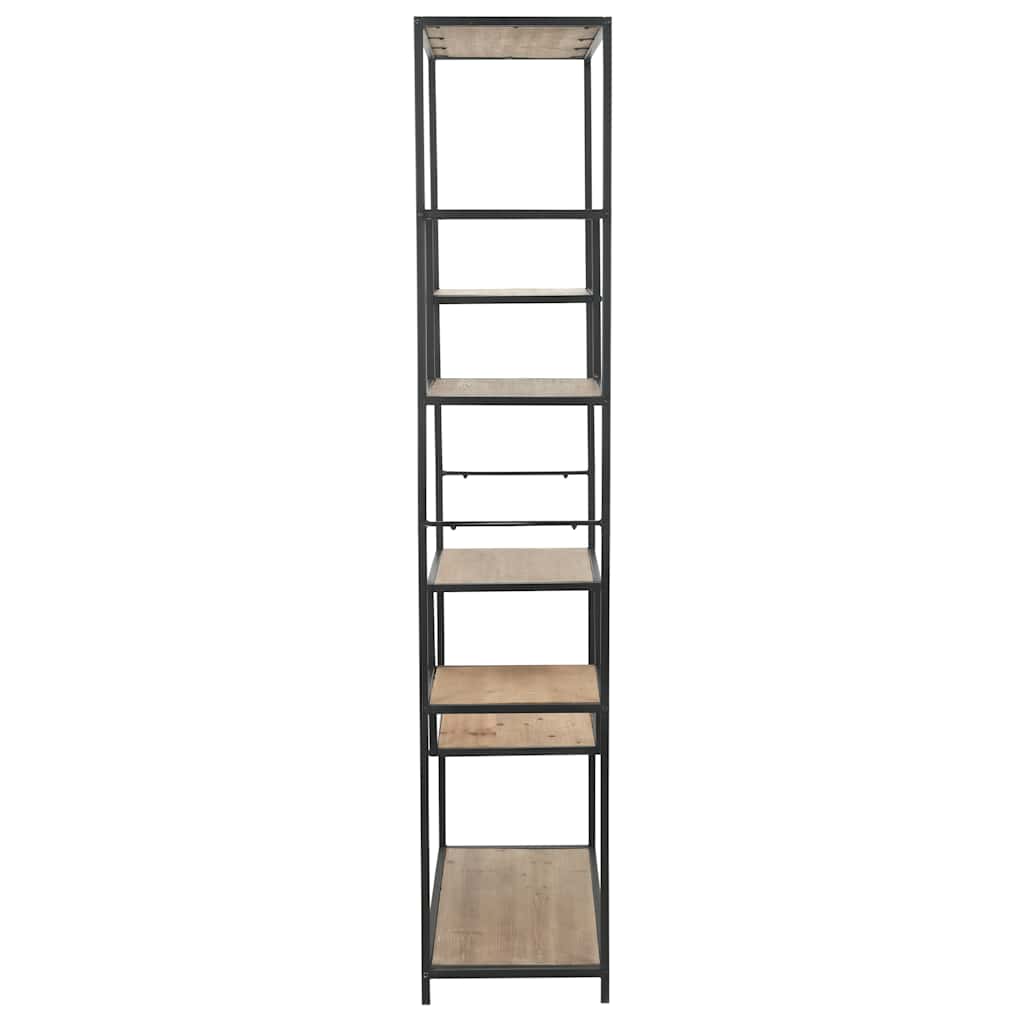 vidaXL Bücherregal Massivholz Tanne und Stahl 90,5x35x180 cm